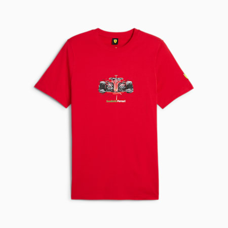 Scuderia Ferrari Men's Motorsport Race Graphic Tee, Rosso Corsa, small-SEA