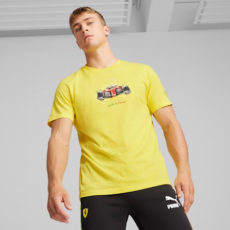 Scuderia Ferrari Men's Motorsport Race Graphic Tee, Speed Yellow, small-IDN