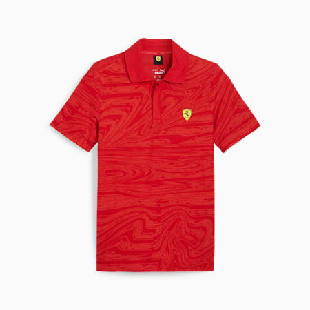 Polo grafica Scuderia Ferrari Race Motorsport da uomo, Rosso Corsa, small