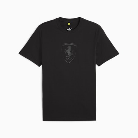 T-shirt ton sur ton avec grand écusson Scuderia Ferrari Motorsport, PUMA Black, small