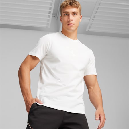 T-shirt ton sur ton avec grand écusson Scuderia Ferrari Motorsport, PUMA White, small