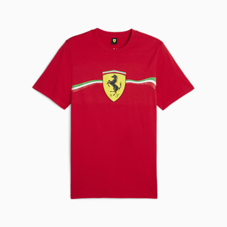 Scuderia Ferrari Race Big Shield Motorsport Heritage T-Shirt Herren, Rosso Corsa, small