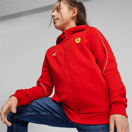 Scuderia Ferrari Race Motorsport Hooded Sweat Jacket - Youth 8-16 years, Rosso Corsa, small-AUS
