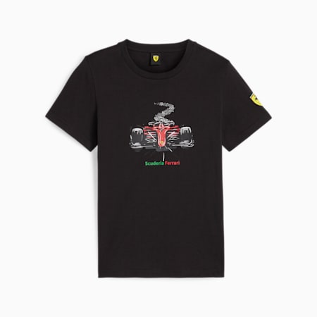 T-shirt à motif Scuderia Ferrari Motorsport Enfant et Adolescent, PUMA Black, small