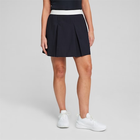 W Club Women's Pleated Golf Skirt, Deep Navy-White Glow, small
