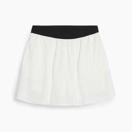 W Club Women's Pleated Golf Skirt, Warm White-PUMA Black, small-IDN