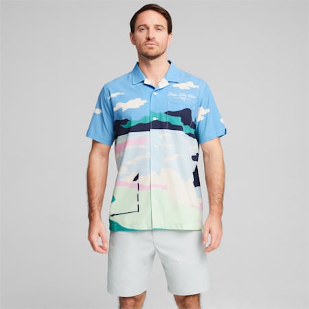 Chemise à manches courtes et imprimé PUMA x THE PALM TREE CREW, Regal Blue, small