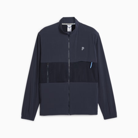 PUMA x PALM TREE CREW Men's Golf Jacket, Deep Navy, small