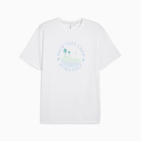 PUMA x PALM TREE CREW golf-T-shirt voor heren, White Glow, small