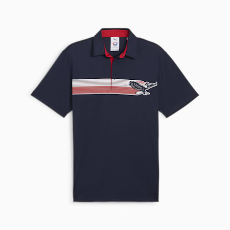 PUMA x VOLITION Eagle Men's Golf Polo, Deep Navy-Strong Red, small