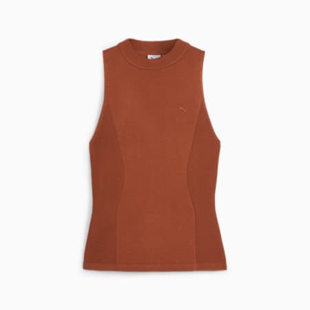 YONA Women's Knitted Top, Teak, small-PHL