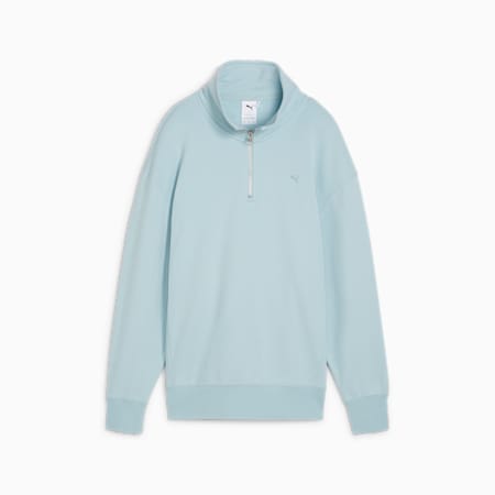 YONA Half-zip Sweatshirt, Turquoise Surf, small-PHL