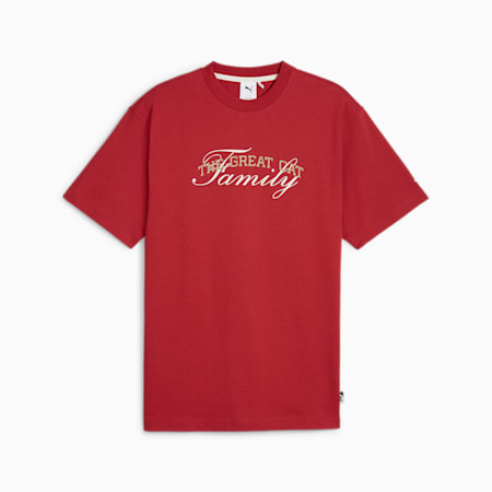 Basketball Nostalgia T-shirt voor heren, Club Red, small