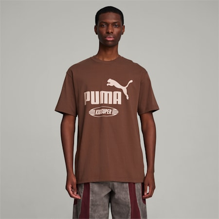 PUMA x KidSuper Men's Graphic Tee, Chestnut Brown, small-AUS