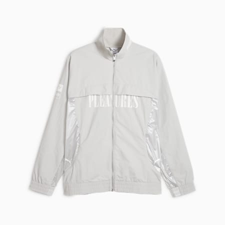 푸마 X 플레저스 셀러레이터 트랙 자켓<br>PUMA x PLEASURES Jacket, Glacial Gray, small-KOR