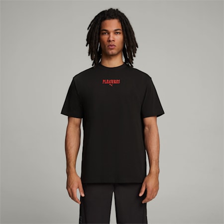 PUMA x PLEASURES Graphic Tee, PUMA Black, small-KOR