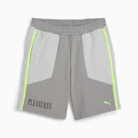 מכנסיים קצרים PUMA x PLEASURES, Light Gray Heather, small-DFA