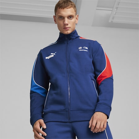 BMW M Motorsport MT7+ Men's Sweat Jacket, Pro Blue-M Color, small