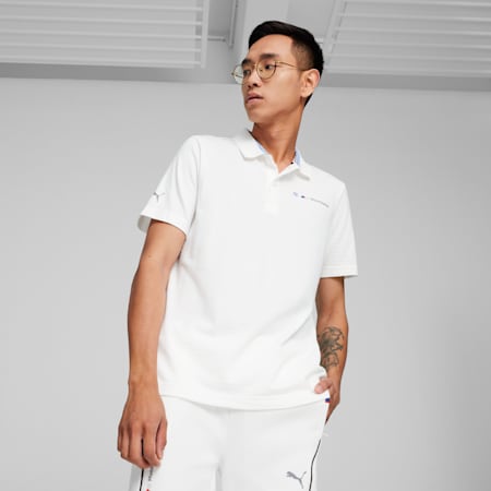 BMW M Motorsport Men's Jacquard Polo, PUMA White, small-THA