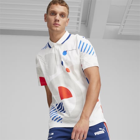 BMW M Motorsport Men's All-Over Print Polo, PUMA White-AOP, small