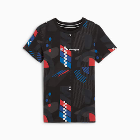 BMW M Motorsport T-shirt voor kinderen, PUMA Black-AOP, small