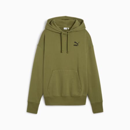 BETTER CLASSICS Relaxed Women's Hoodie, Olive Green, small-AUS