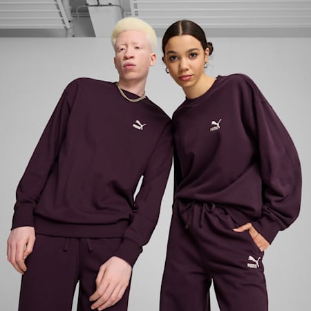 BETTER CLASSICS Unisex Relaxed Sweatshirt, Midnight Plum, small-AUS