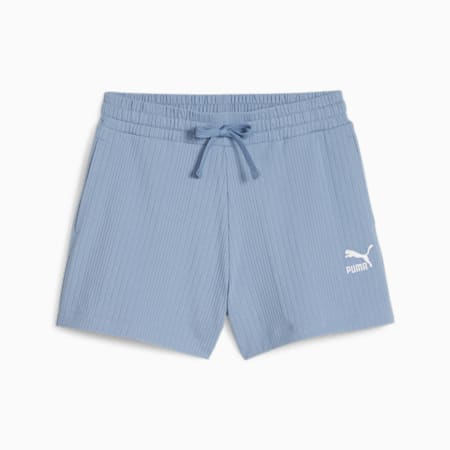 CLASSICS Women's Ribbed Shorts, Zen Blue, small