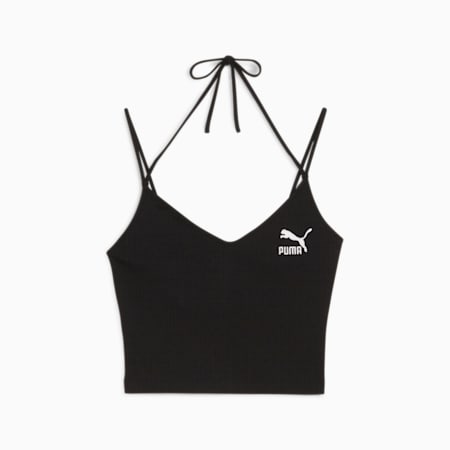 CLASSICS Ribbed Crop Top, PUMA Black, small