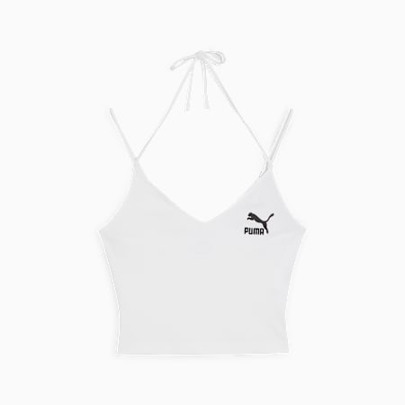 CLASSICS Ribbed Crop Top, PUMA White, small-SEA