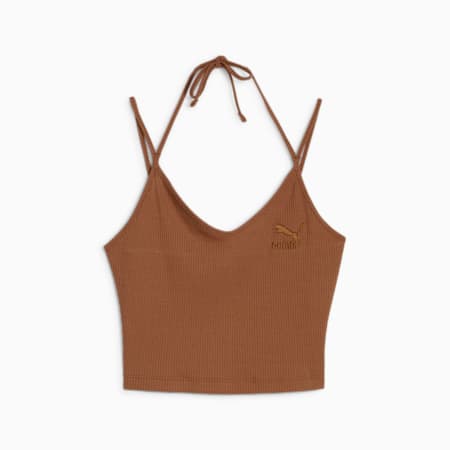 CLASSICS Ribbed Crop Top, Brown Mushroom, small-SEA