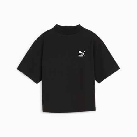 Classics Mock Neck T-Shirt Damen, PUMA Black, small