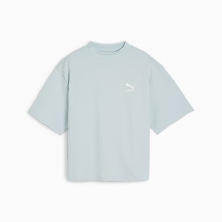 Classics Mock Neck T-Shirt Damen, Turquoise Surf, small