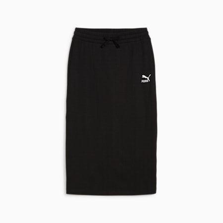 CLASSICS Women's Ribbed Midi Skirt, PUMA Black, small-PHL