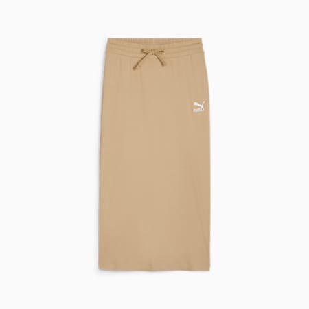 CLASSICS Women's Ribbed Midi Skirt, Prairie Tan, small-PHL