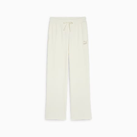Pantalones de chándal CLASSICS de canalé y corte holgado para mujer, Frosted Ivory, small