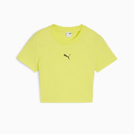 DARE TO Women's Baby Tee, Lime Sheen, small