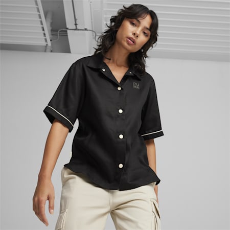 INFUSE Women's Woven Shirt, PUMA Black, small