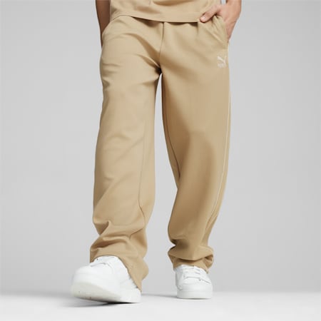 Męskie spodnie dresowe T7 o prostym kroju, Prairie Tan, small