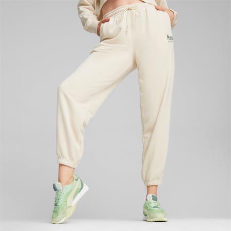 PUMA TEAM Women's Relaxed Sweatpants, Alpine Snow, small-AUS