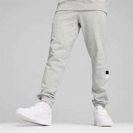 PUMA TEAM Men's Sweatpants, Light Gray Heather, small-AUS