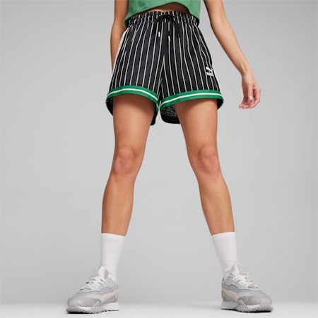 T7 Women's Mesh Shorts, PUMA Black-AOP, small-AUS