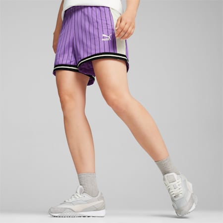 Shorts in mesh T7 da donna, Ultraviolet-AOP, small