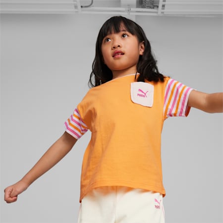 SUMMER CAMP CLASSICS T-shirt voor kinderen, Clementine, small