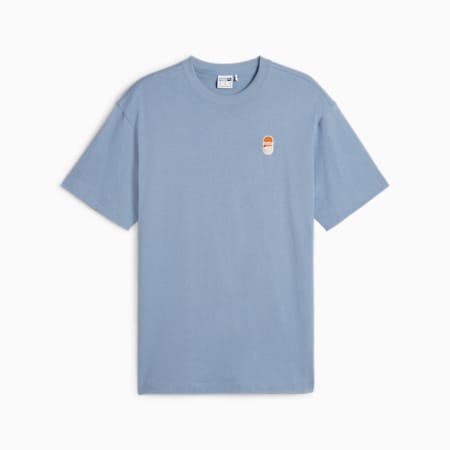 DOWNTOWN 180 T-shirt met logo, Zen Blue, small