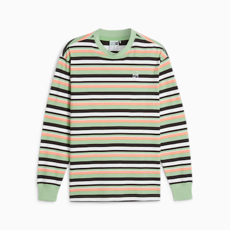 DOWNTOWN 180 Striped Tee, Pure Green-AOP, small