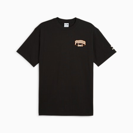 PUMA Team T-shirt met graphic voor heren, PUMA Black, small