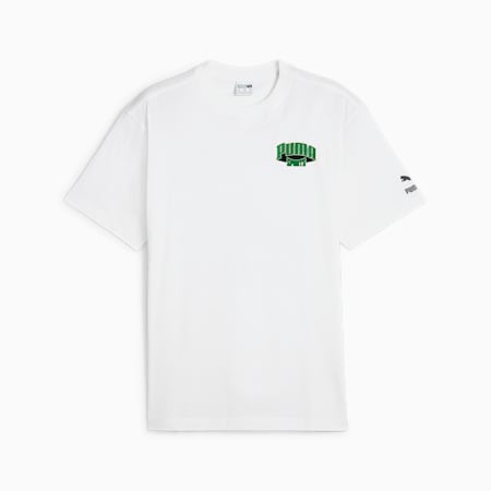 PUMA Team T-shirt met graphic voor heren, PUMA White, small