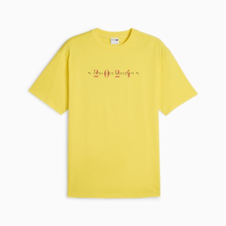T-shirt grafica LOVE MARATHON, Court Yellow, small