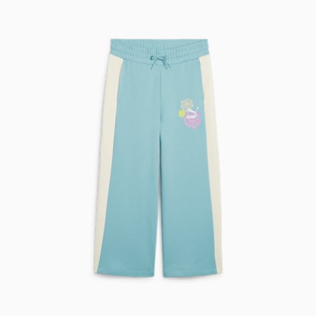 Dziewczęce spodnie dresowe 7/8 T7 SNFLR, Turquoise Surf, small